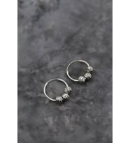 Papatya Silver 925 Ayar Gümüş Üç Dorika Toplu Halka Küpe (Rodyum)