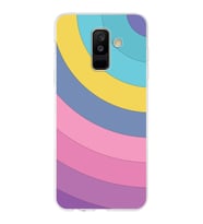 Samsung Galaxy A6 Plus (2018)  Kapak Renk Cümbüşü Tasarımlı Şeffaf Silikon Kılıf