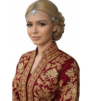 Caş Dekorasyon Gümüş Renk Hologram Taşlı Alınlık Kına Aksesuarı