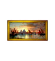 Manzara Temalı Kanvas Tablo 80 x 110 cm Gold Çerçeve