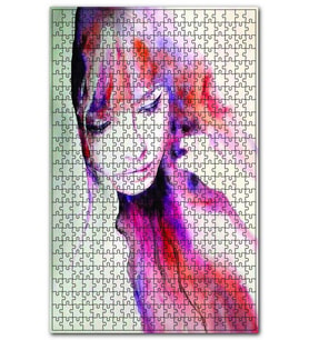 Cakapuzzle Suluboya Kırmızı Hakim Kadın Portre Puzzle Yapboz MDF (Ahşap) (120 Parça)