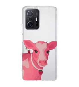 Xiaomi Mi 11T - 11T Pro Uyumlu Sevimli İnek Tasarımlı Şeffaf Telefon Kılıfı