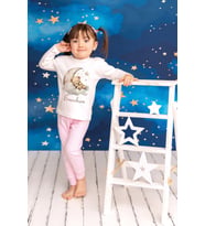 Pia Baby Premium %100 Pamuk İsme Özel Çocuk Pijama Takımı 1-8 Yaş 5048-14 (Pembe)