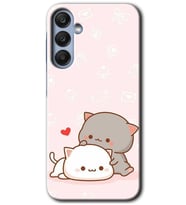 Galaxy A25 Kılıf HD Desen Baskılı Kılıf - Kedi Aşkı