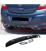 Opel Corsa D Sport Difüzör Difizör Plastik Parlak Siyah Egzoz Görünüm 2006-2014 Arka-difizör-bodykit-ek