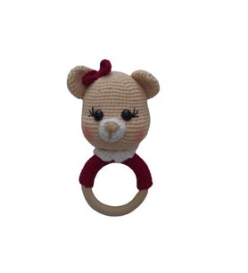 Tatlı Ayıcık Uyku Arkadaşı ve Çıngırak Amigurumi Organik Oyuncak