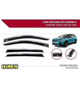 Peugeot 5008 Kromlu Cam Rüzgarlığı Niken 2017+ (Beyaz)