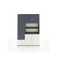 Arges Dolap 8 Raflı 6 Çekmeceli 3 Kapaklı 132x30x195 Antrasit-Antrasit/Aytaşı
