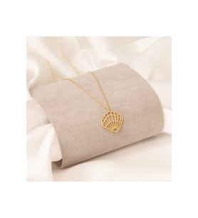 İÇİ BOŞ DENİZ KABUĞU KOLYE (Gold)