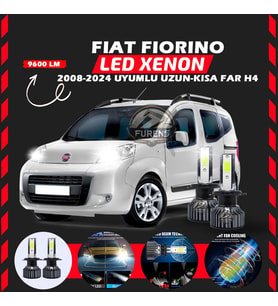 Fiat Fiorino 2008-2024 Uzun - Kısa Far Uyumlu Şimşek Etkili Led Xenon Pro Series H4
