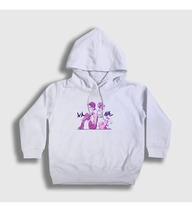 Presmono Unisex Çocuk Beyaz Nana Osaki Kapüşonlu Sweatshirt 315848tt