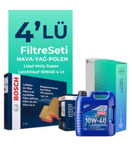BOSCH Fiat Stilo 1.6 Filtre Bakım Seti Liqui Moly Motor Yağlı (2001-2008) 4 Lü