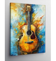 Kanvas Tablo Renkli Gitar