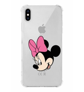 Apple iPhone XS Max Uyumlu Köşe Korumalı Antişok Kapak Minnie Mouse Tasarımlı Şeffaf  Kılıf