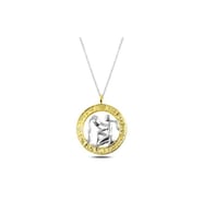 925 Ayar Gümüş Gold Kova Burcu Kolye