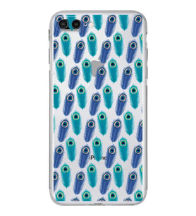 PrintiFy iPhone 8 Plus ile Uyumlu Nazar Boncuğu 4 Baskılı Kamera Korumalı Şeffaf Silikon Kılıf