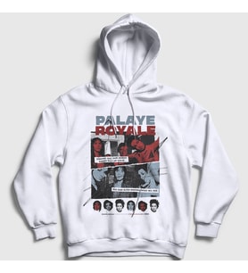 Presmono Unisex Beyaz Poster Rock Palaye Royale Kapüşonlu Sweatshirt 529137tt