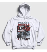 Presmono Unisex Beyaz Poster Rock Palaye Royale Kapüşonlu Sweatshirt 529137tt