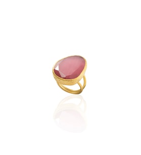 Kadir Jewellery 22 Ayar Altın Kaplama Kadın Fosil Taşlı Yüzük