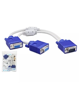 Hadron HDX7753 VGA Y Çoklayıcı Kablo 1 Erkek to 2 Dişi 30 cm Filtreli