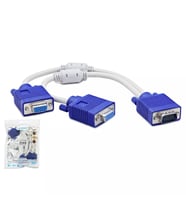 Hadron HDX7753 VGA Y Çoklayıcı Kablo 1 Erkek to 2 Dişi 30 cm Filtreli
