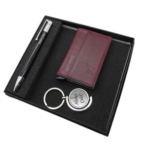 Signator D342 İsme Özel Set - Deri Kartlık + Anahtarlık  + Kalem Seti  İsme Özel Hediyelik Set (Karışık)