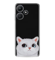 Infınix Hot 30i Kılıf Resimli Desenli Silikon Platinium Series White Cat 1835