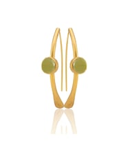 Kadir Jewellery 22 Ayar Altın Kaplama Kadın Taşlı Küpe -El İşçiliği Ve Hipoalerjenik Küpe