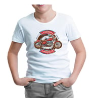 Model Motosiklet  Beyaz Çocuk Tshirt