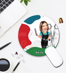 Kişiye Özel Karikatür Kuaför Tasarımlı Mouse Pad 058