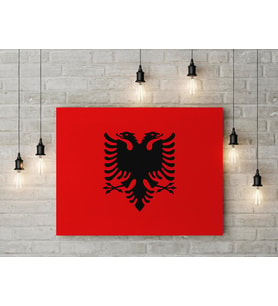 Arnavutluk Bayrağı Kanvas Tablo 40x55cm Dekoratif Tablo