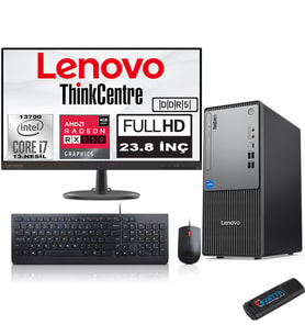 Lenovo Thinkcentre Neo 50T Gen5 Intel Core I7 13700 48GB Ddr5 512GB SSD 23.8 Inç Monitör Windows 11 Pro Radeon RX550 5502412UB000LTRW17+ZETTA Flash Bellek