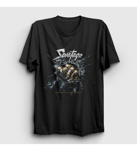 Presmono Unisex Siyah Power Of The Night Savatage T-Shirt 551078tt