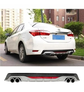 Toyota Corolla E170 Gri Difüzör Difizör Yuvarlak Egzoz Görünüm Reflektörlü