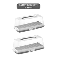 Kilitli Dikdörtgen Baton Kek Fanusu 37cm 2ADET FİYATIDIR
