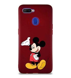 Oppo AX7 Soft Premier Kapak Mickey Mouse-C Tasarımlı Silikon Kılıf - Mürdüm (Şeffaf)
