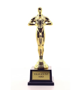 Eşe Sevgiliye Anneye Babaya Yılın En İyi Aşkı Oscarı Ödülü Hediye Büyük Boy (Sarı)