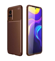 Vivo V21 Kılıf Esnek Soft Karbon Tasarım Legion Serisi (Kahverengi)