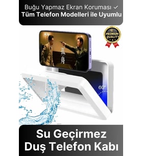 Çok Amaçlı Portatif Duvara Monte Sızdırmaz Buğu Yapmaz Su Geçirmez Hareketli Duş Telefon Kabı Tutucu