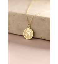 Kişiye Özel Minimalist Uçak Model Kolye 925K Gümüş (Gold)