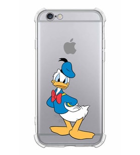 Apple iPhone 6S Uyumlu Köşe Korumalı Antişok  Kapak Donald Duck Tasarımlı Şeffaf  Kılıf