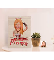 BK Gift Kişiye Özel Pamuk Prenses Karikatürlü Otantik Masaüstü Ahşap Palet Çerçeve-3 (Beyaz)