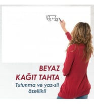 SADE BEYAZ SİHİRLİ AKILLI KAĞIT TAHTA 100x100 CM (1 Alana 1 kağıt tahta hediye + KALEM )
