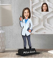 Kişiye Özel 2 Boyutlu Doktor Kadın Ahşap Biblo-3