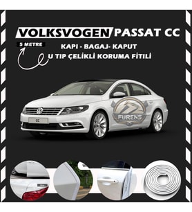 Volksvogen Passat cc Oto Araç Kapı Koruma Fitili 5metre Parlak Beyaz Renk