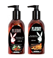 2 Adet Playboy Erotik Çilek Aromalı Isıtıcılı Rahatlatıcılı Erotik Masaj Yağı 120ml