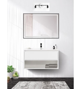 RİOLİGHT RETRO MODERN 1 VİNTAGE SİYAH 2XE27 DUYLU AYNA ÜSTÜ DUVAR APLİK (Siyah - Beyaz)