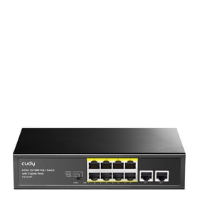 Cudy Fs1010P 8 Port 10/100 Yönetilemez +2 Port Mb. Desktop (8 Port Poe+) 120W Switch