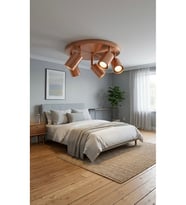 GU10 Beşli 5’li Hareketli LED Spot Tavan Avize Mat Bakır Kaplama Os ram LED Ampul Modern Spot Avize