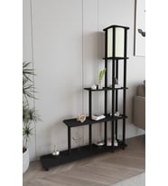 Escaleras Raflı Kitaplık Lambader Siyah